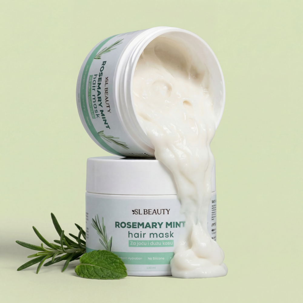 Ruzmarin-Menta maska za svilenu kosu (bez silikona)